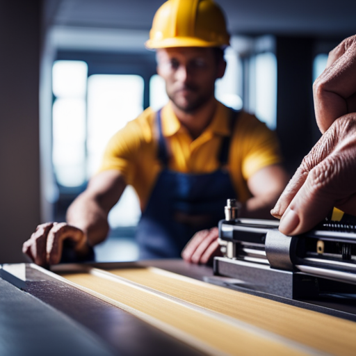 An image of a person carefully selecting from a variety of floor installation tools, such as a tile cutter, level, and spacers, to convey the importance of choosing the right tools for the job