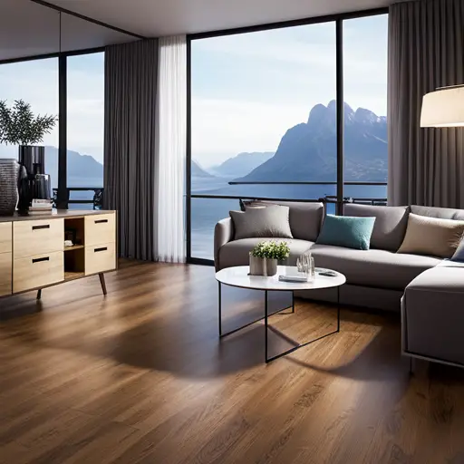 An image of a rental property interior with durable, low-maintenance flooring options such as laminate, vinyl, or tile