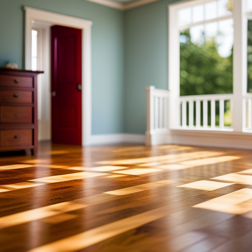 An image of a beautifully restored historic home with intricately patterned hardwood flooring, showcasing the seamless blend of modern renovations with the home's original charm