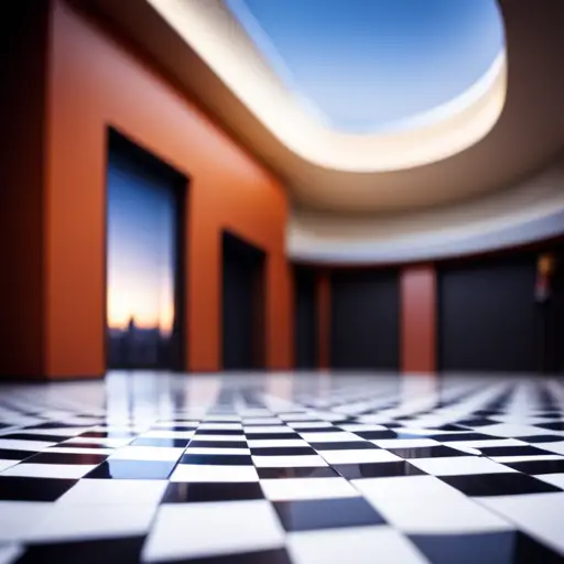 An image of an interior space with a custom flooring design featuring intricate patterns, vibrant colors, and unique textures