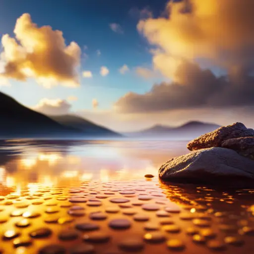 An image of a newly sealed stone floor with a glossy finish, showing the enhanced richness of the natural colors and the protective barrier against water and stains