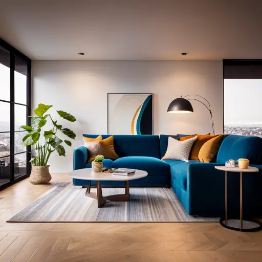 An image of a beautifully staged living room with carefully chosen flooring