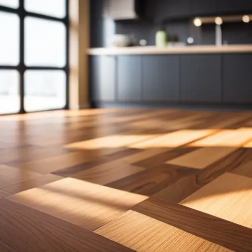 An image of a seamless transition between hardwood and tile flooring in a home