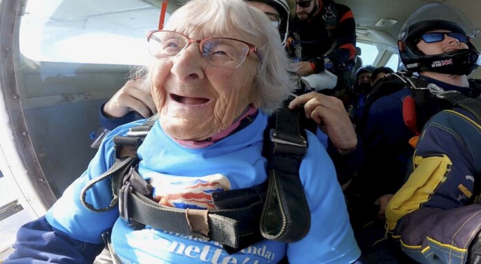 102-Year-old Woman Becomes Britain’s Oldest Skydiver–to Inspire People in Their 80s or 90s ‘Not to Give up Anything’