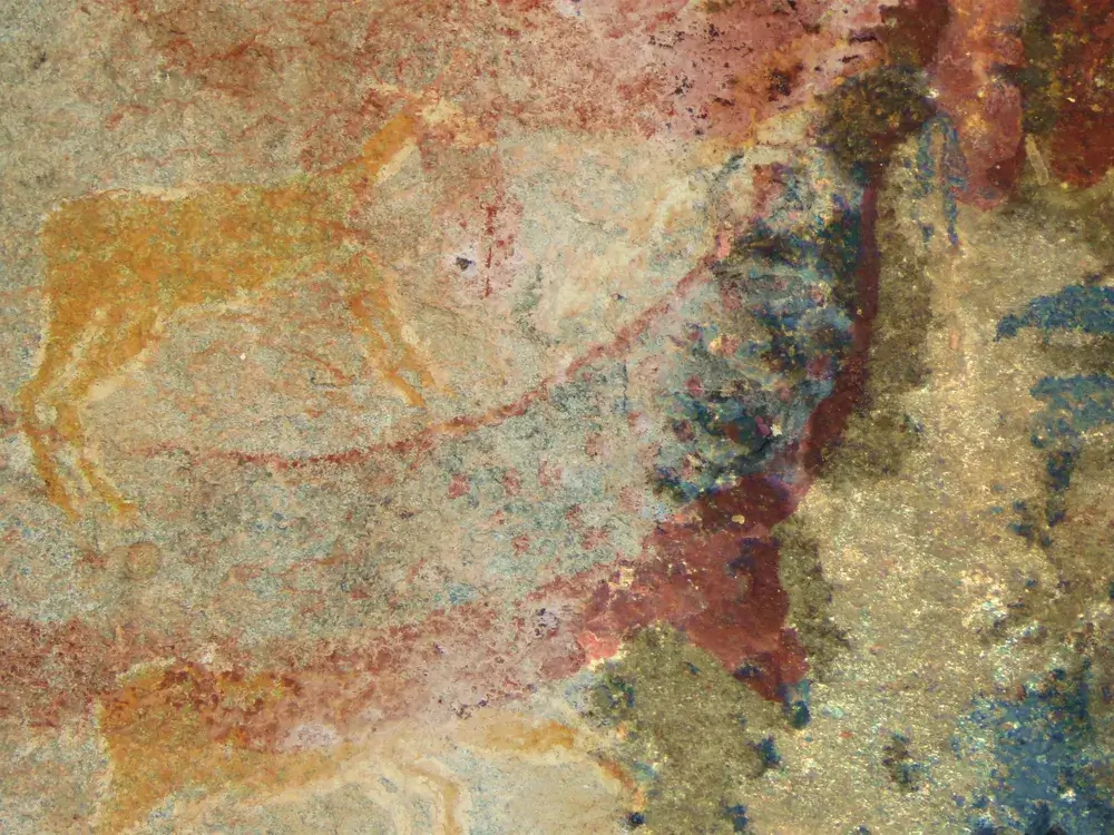 San people ,Horned Serpent Panel, rock painting , southern Africa