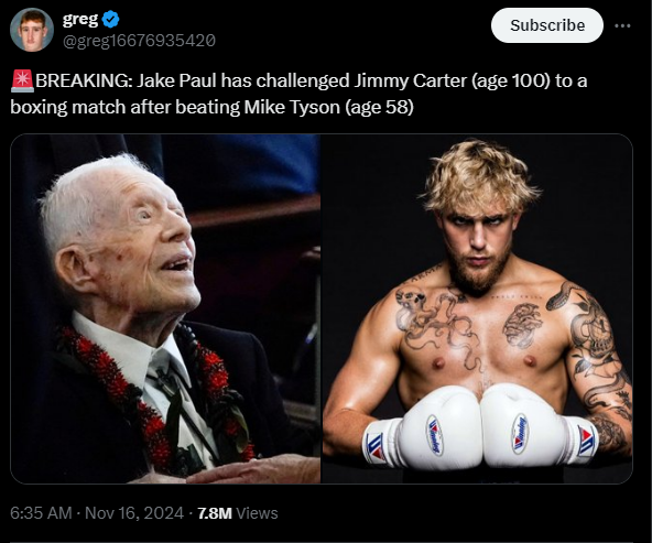 Jake Paul , Mike Tyson